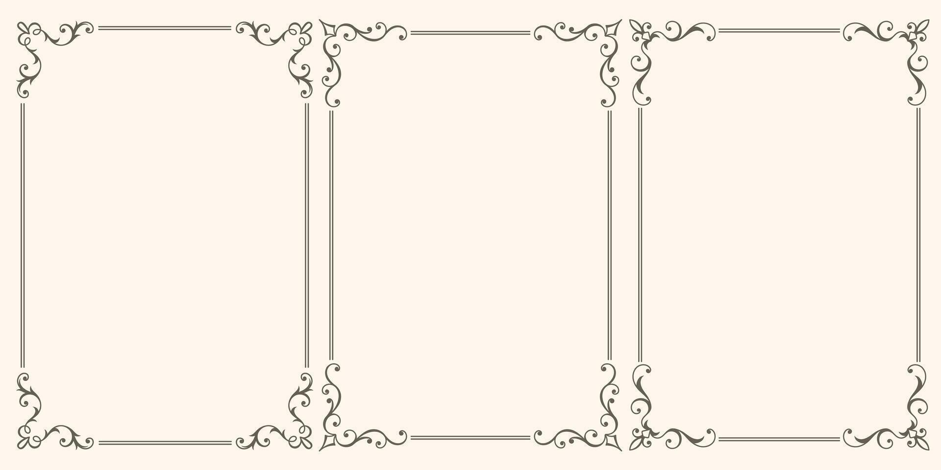Set of Decorative vintage frames vector