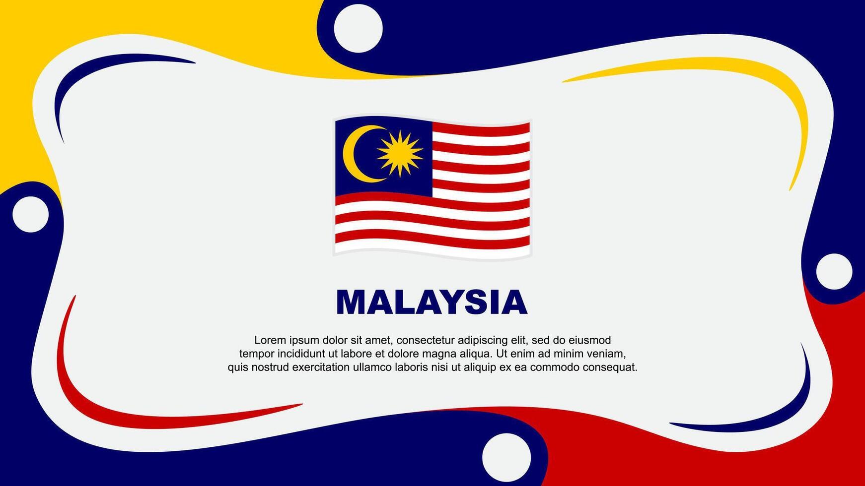 Malaysia Flag Abstract Background Flat Design Template. Malaysia Independence Day Banner Wallpaper Illustration. Malaysia Independence Day vector