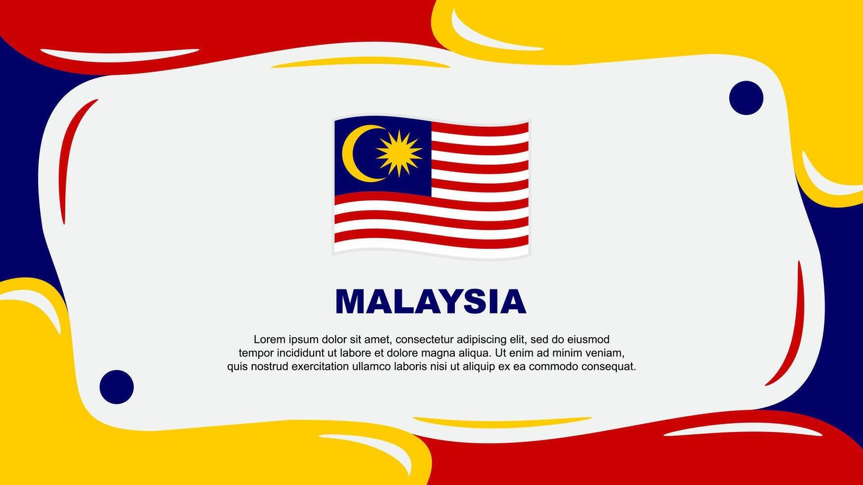 Malaysia Flag Abstract Background Flat Design Template. Malaysia Independence Day Banner Wallpaper Illustration. Malaysia Illustration vector