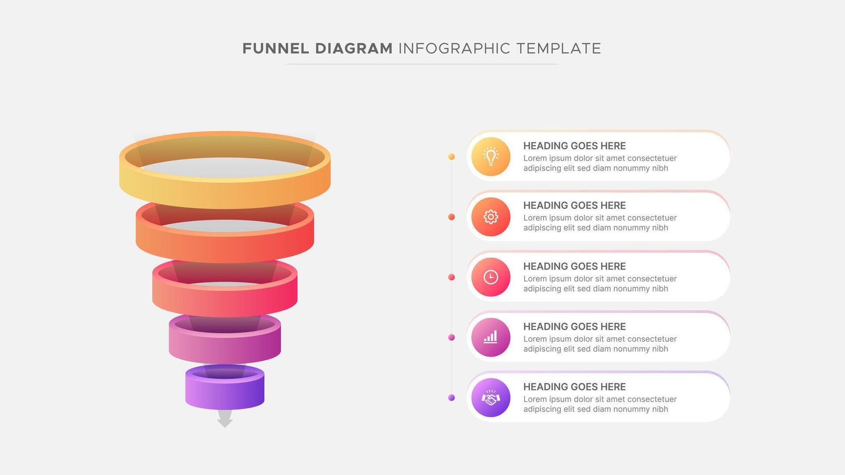Sales Marketing Funnel Diagram Chart Infographic Template Design vector