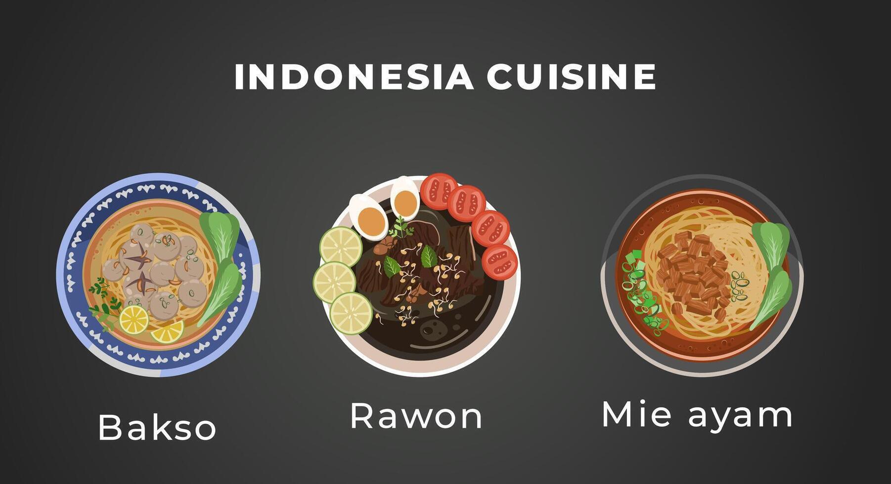Indonesia cuisine traditional vector