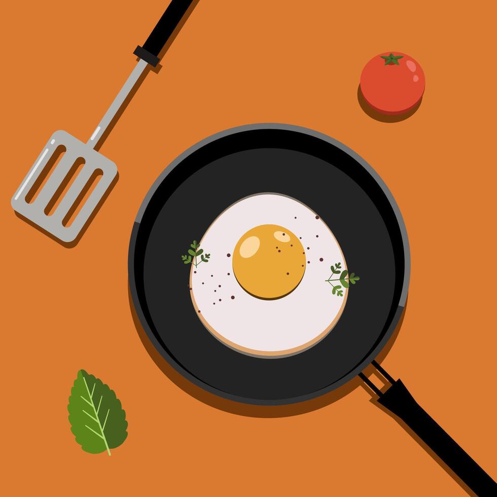 Sunny side up egg vector