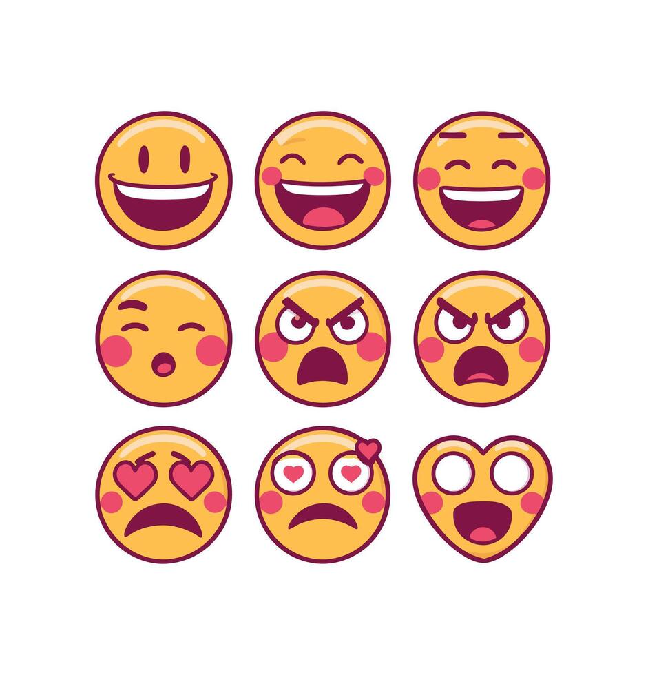 Gestures emoji icon illustration set vector