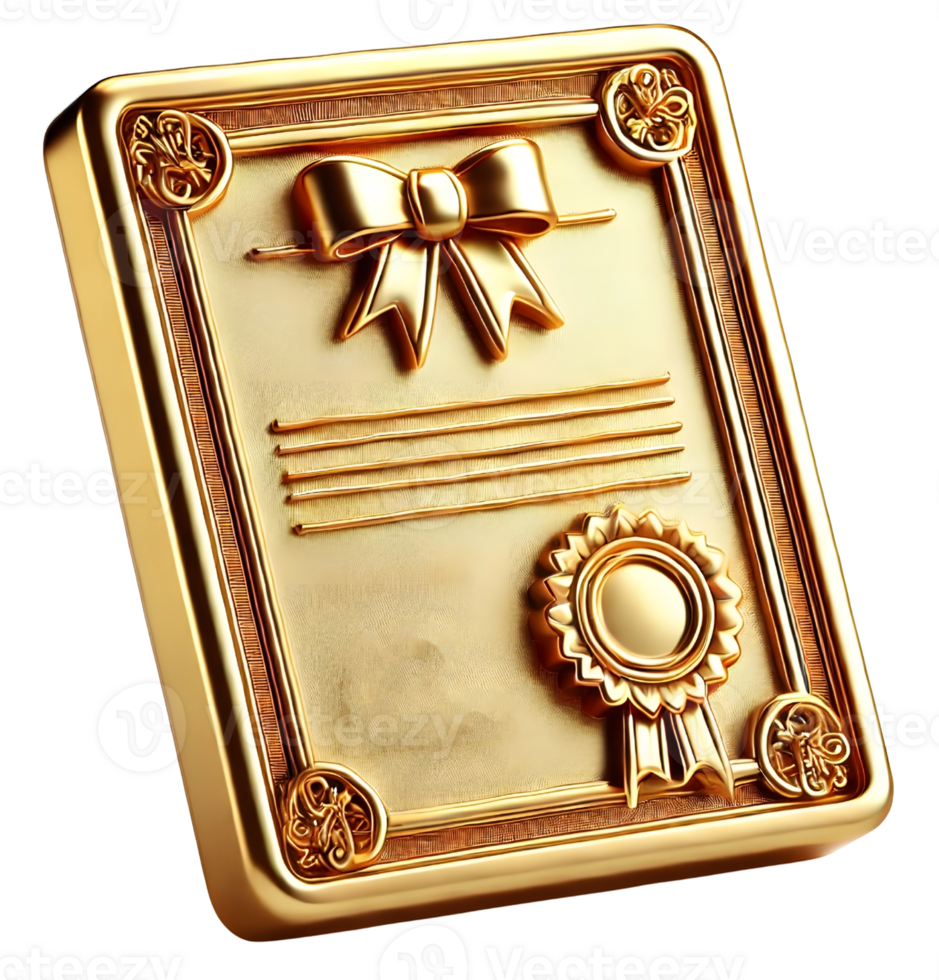 Formal Appreciation Gold Certificate Icon Illustration png