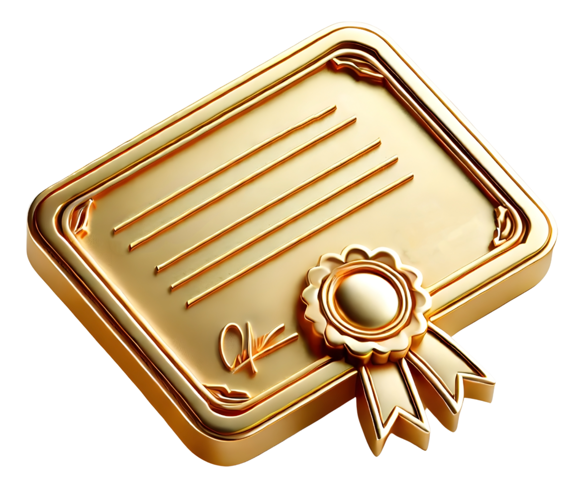 Gold Certificate Icon, Illustration of Formal Recognition png