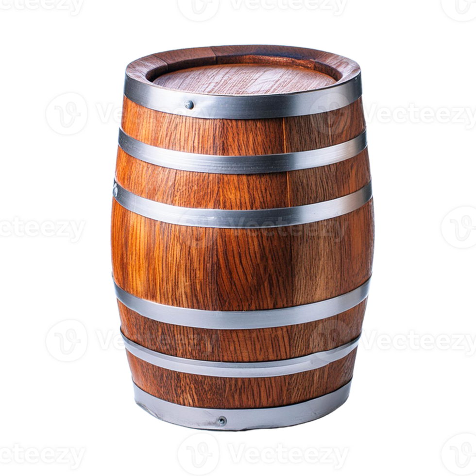 a wooden barrel with a wooden barrel on it. png