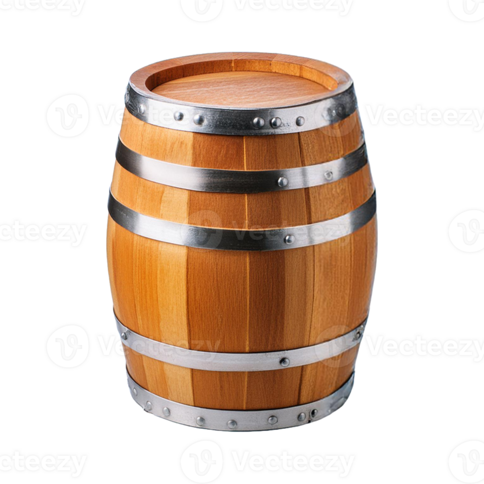 a wooden barrel with the word png