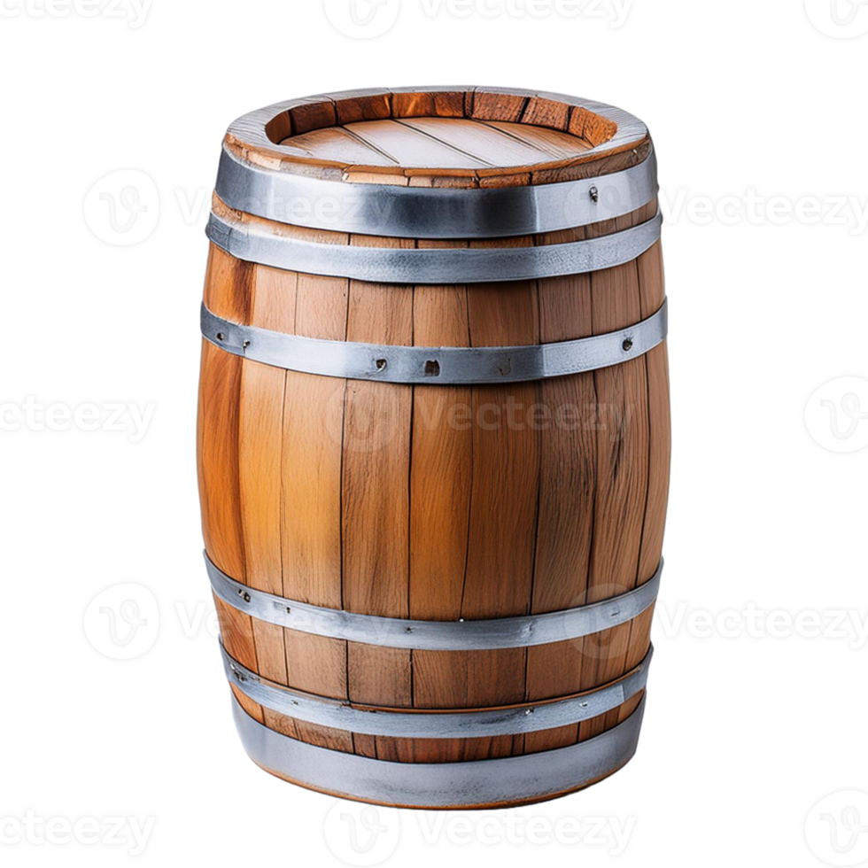 a wooden barrel with a wooden lid and the number 2 on it. png
