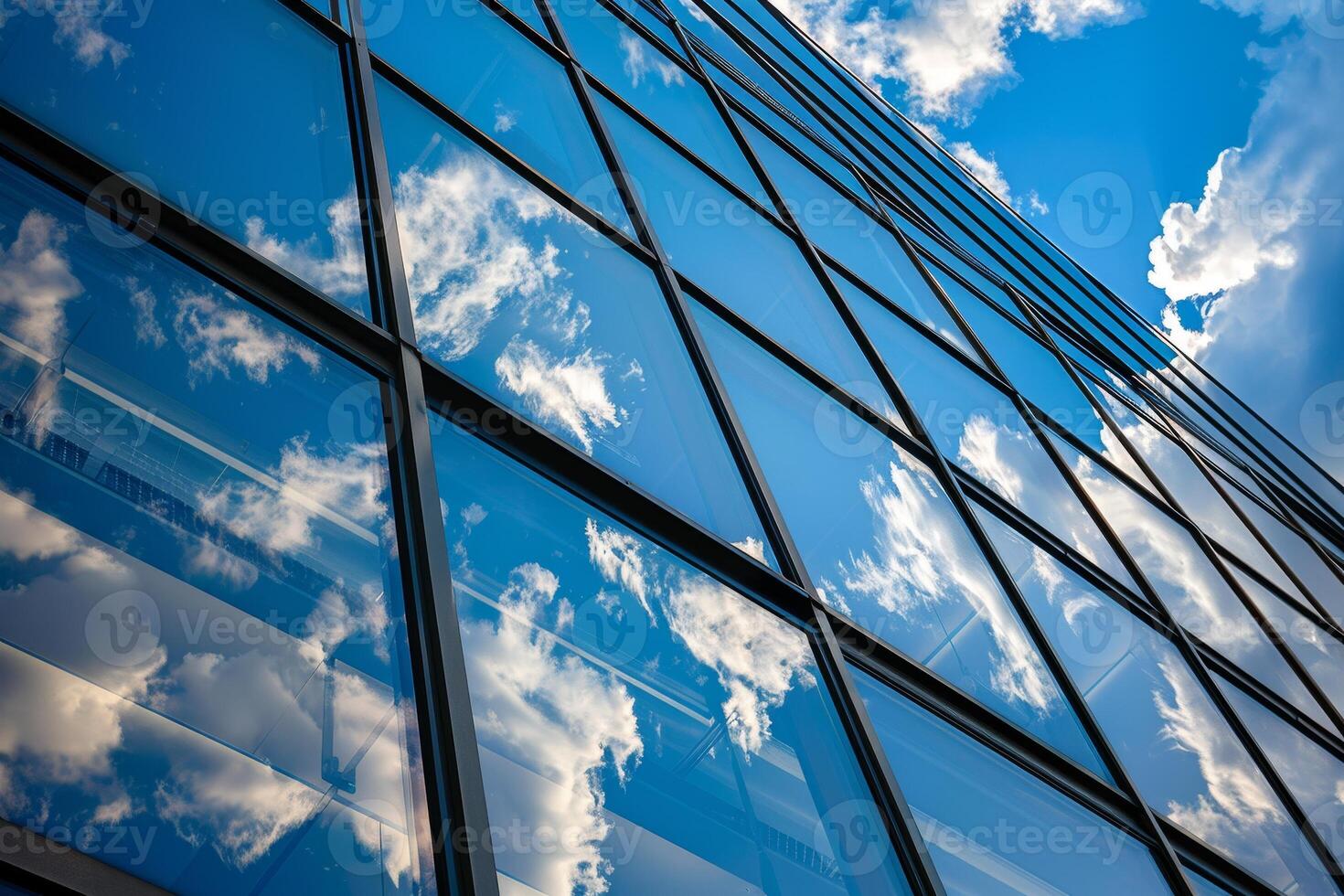 A building with a lot of windows and a cloudy sky photo
