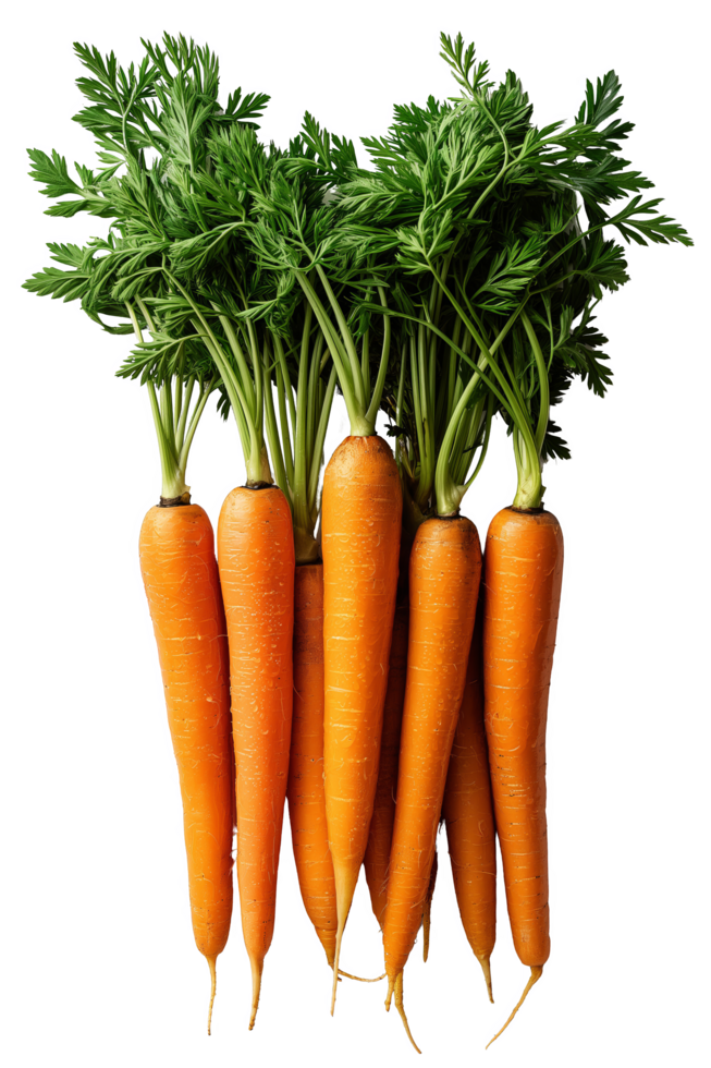 Carrots with Green Tops and Roots png