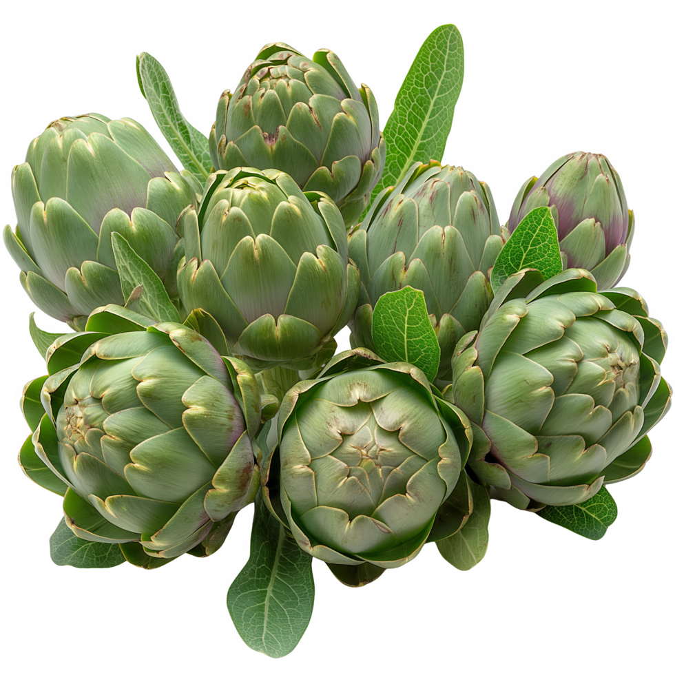 Crisp Artichokes with Verdant Leaves png