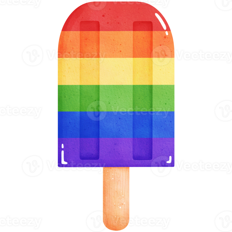 Watercolor Pride Ice Pop Illustration png