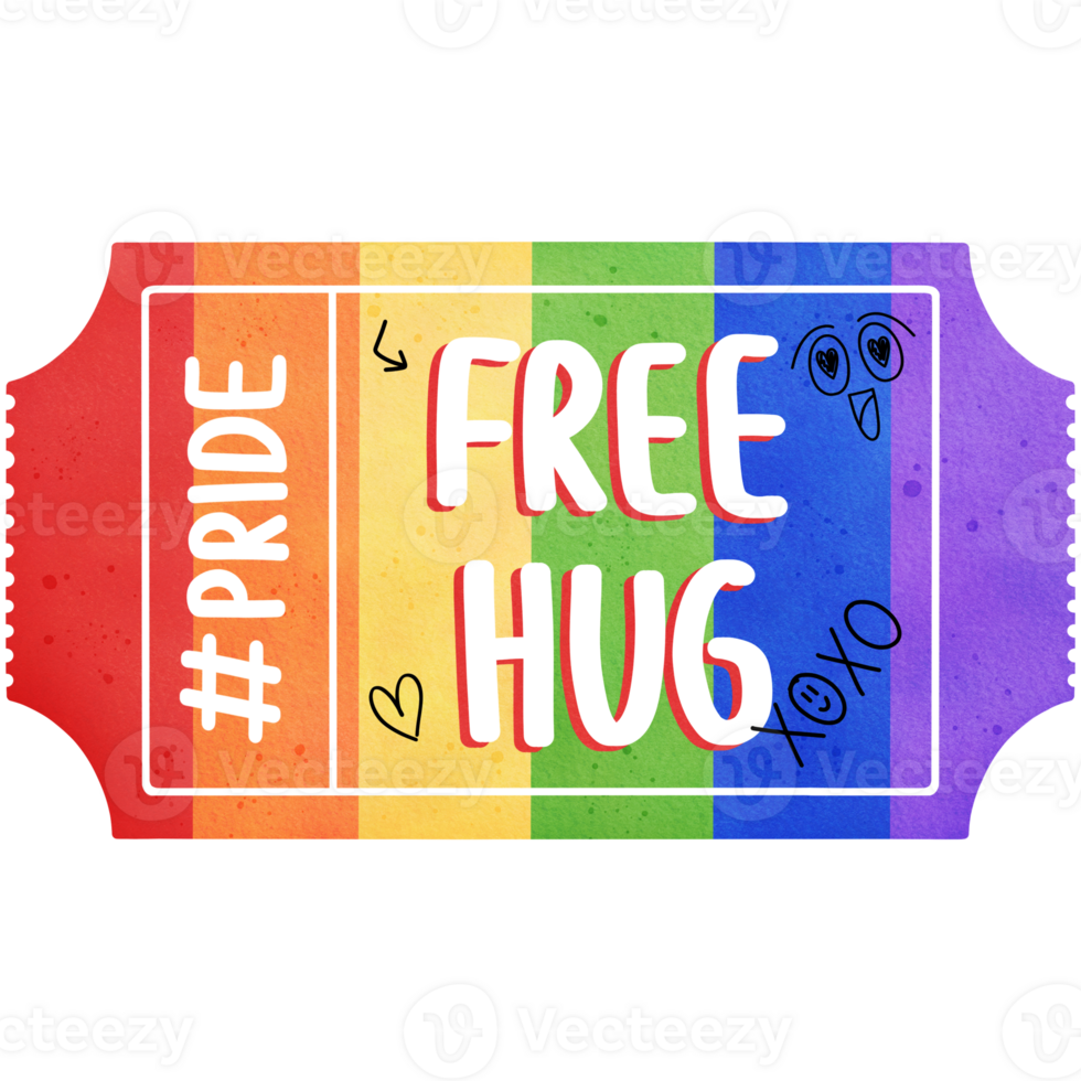 Watercolor Pride Month Coupon Illustration png