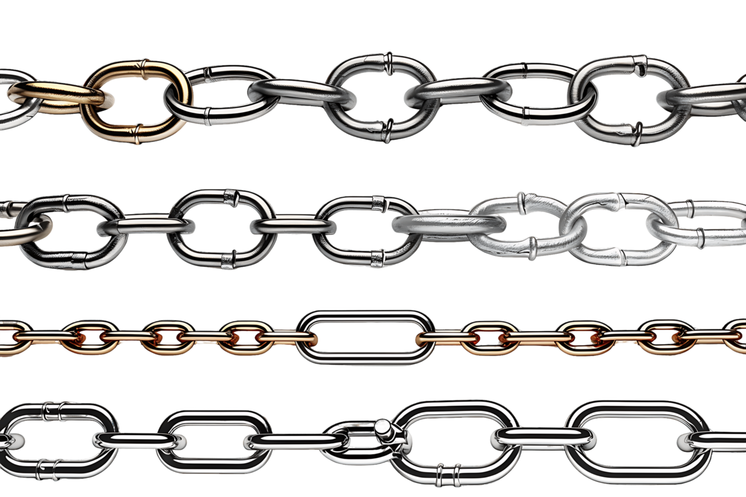Metal Chain Set on transparent Background png