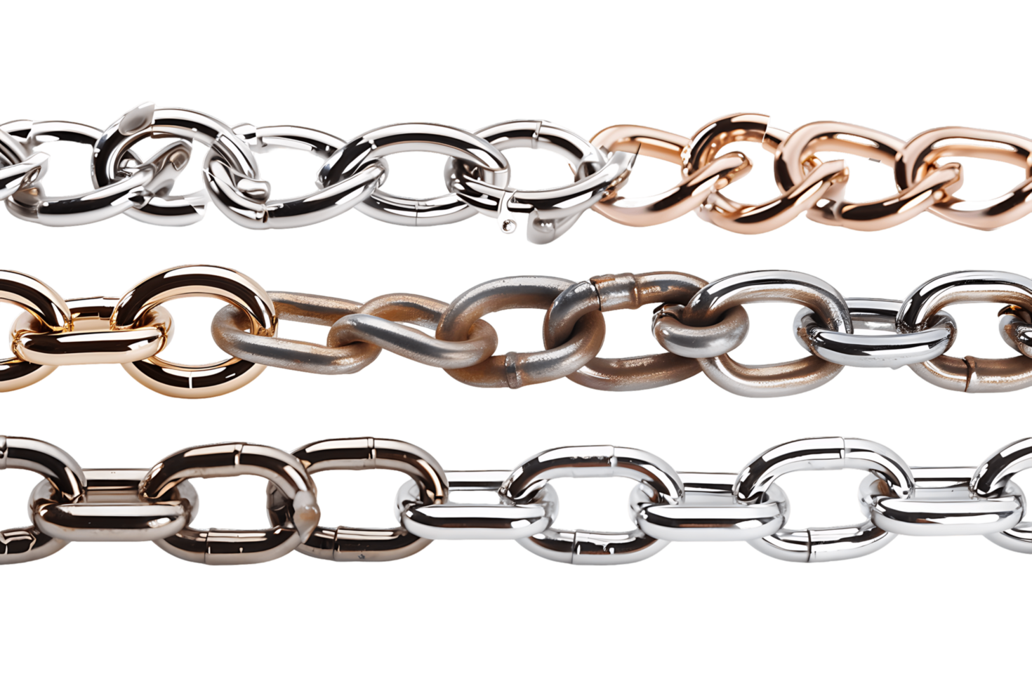 Isolated Metal Chains on transparent png