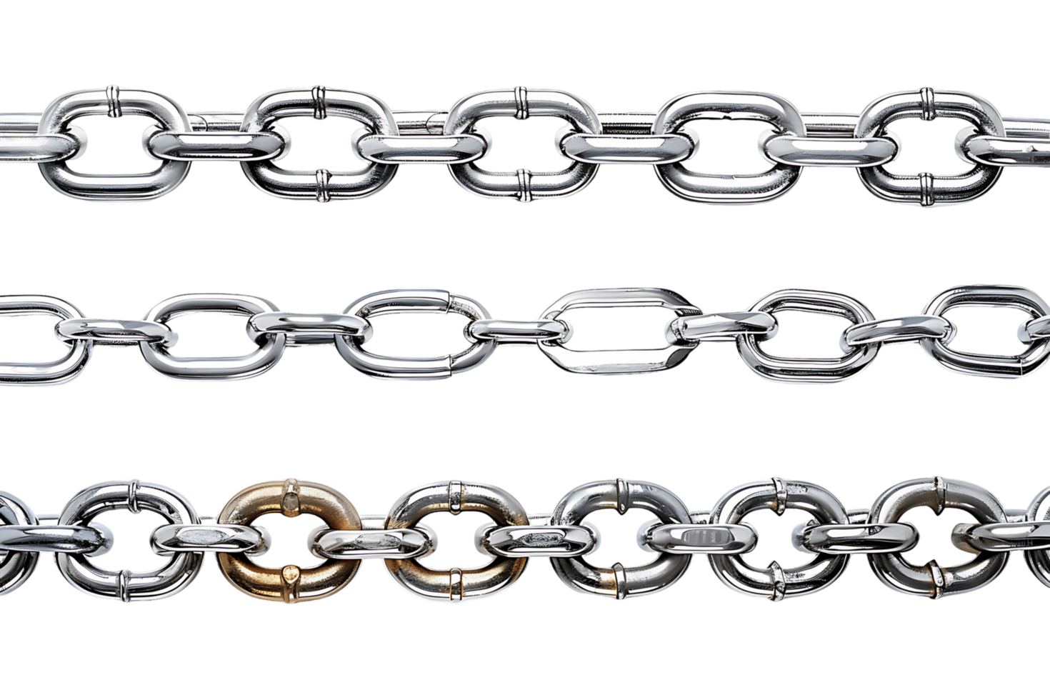 Long Metal Chain Border on transparent png