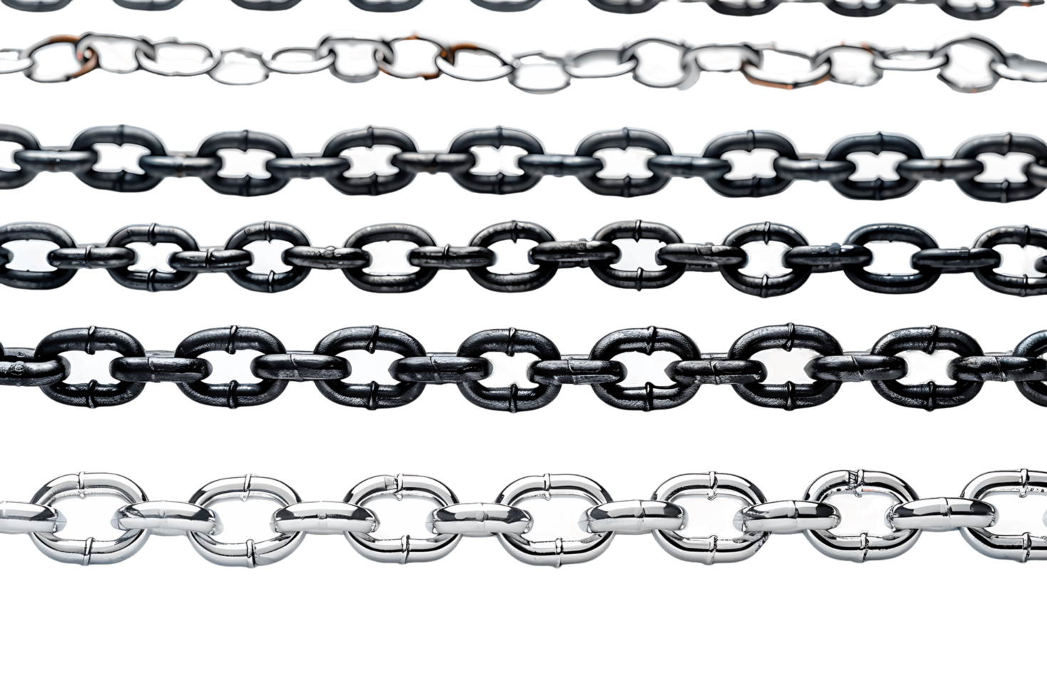 Set of Chains Isolated on transparent png