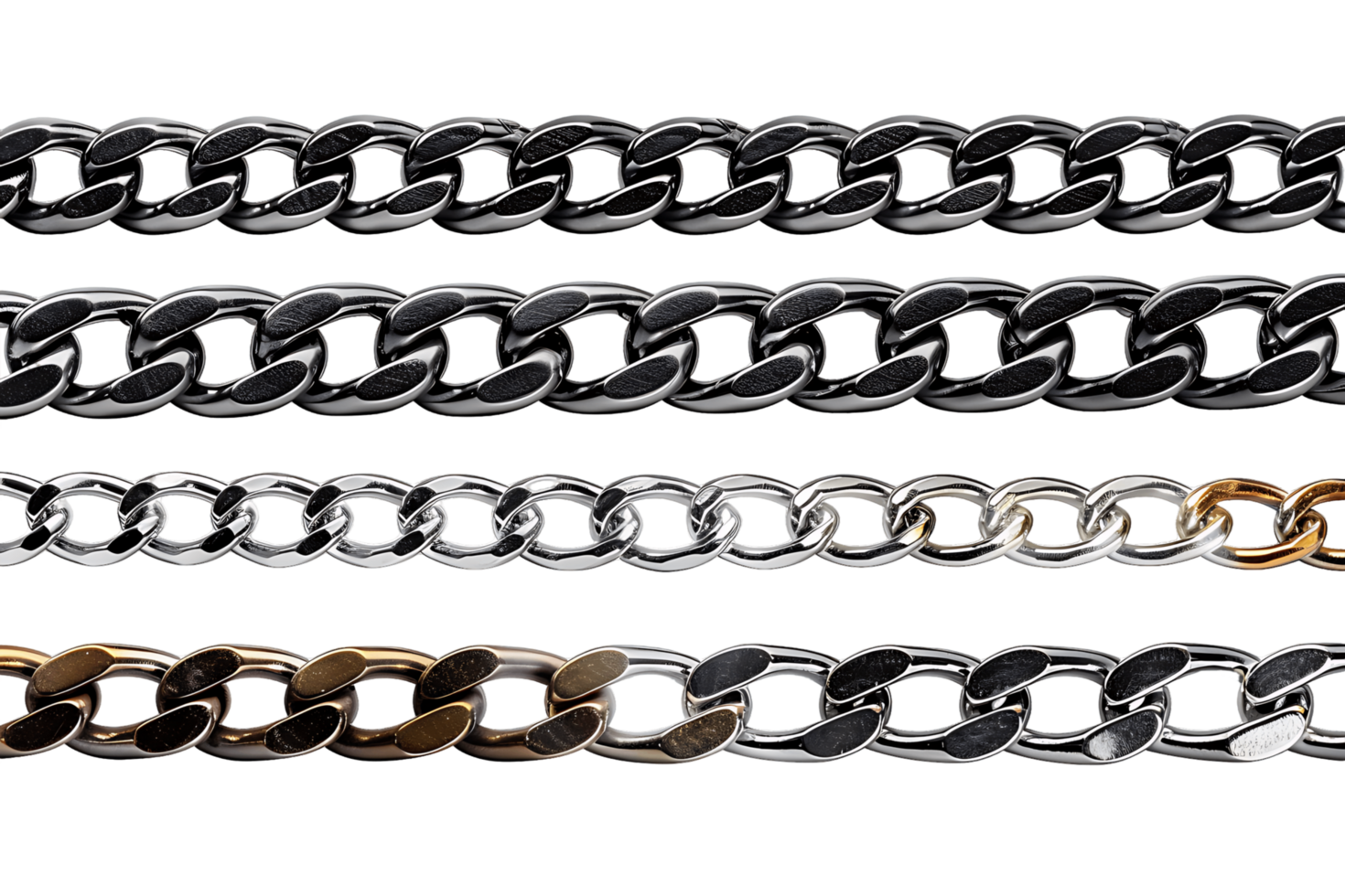 Set of Long Metal Chain Borders png