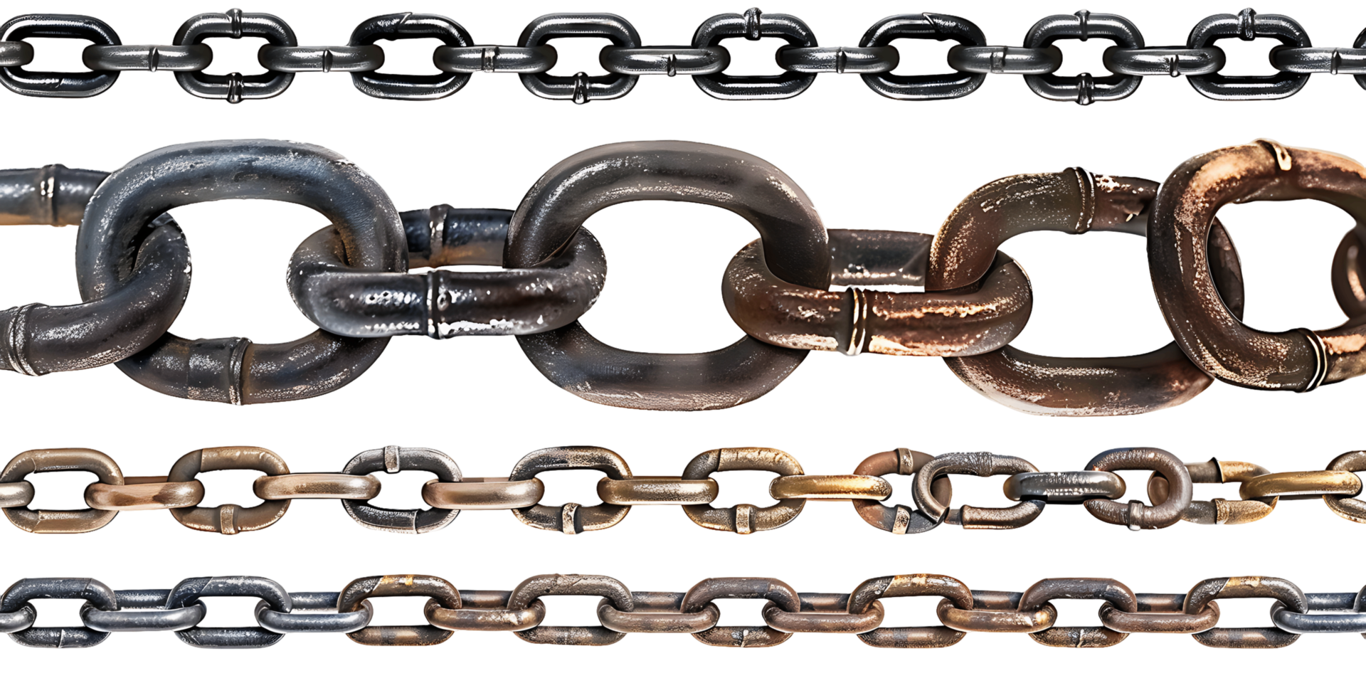 Horizontal Metal Chain on transparent Background png