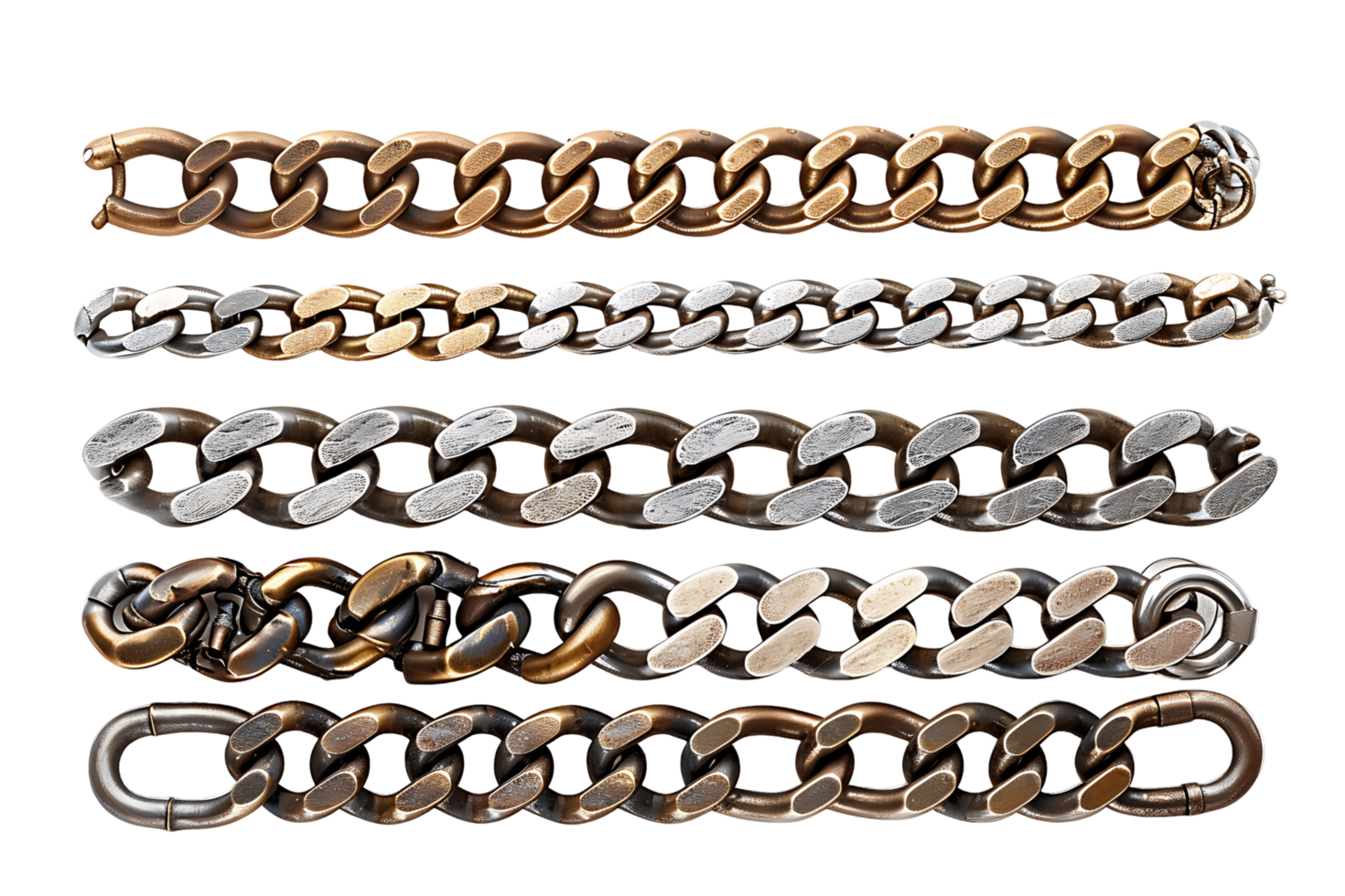 Horizontal Metal Chain Borders Set png