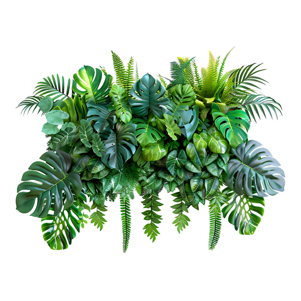Lush Green Tropical Plants Isolated png