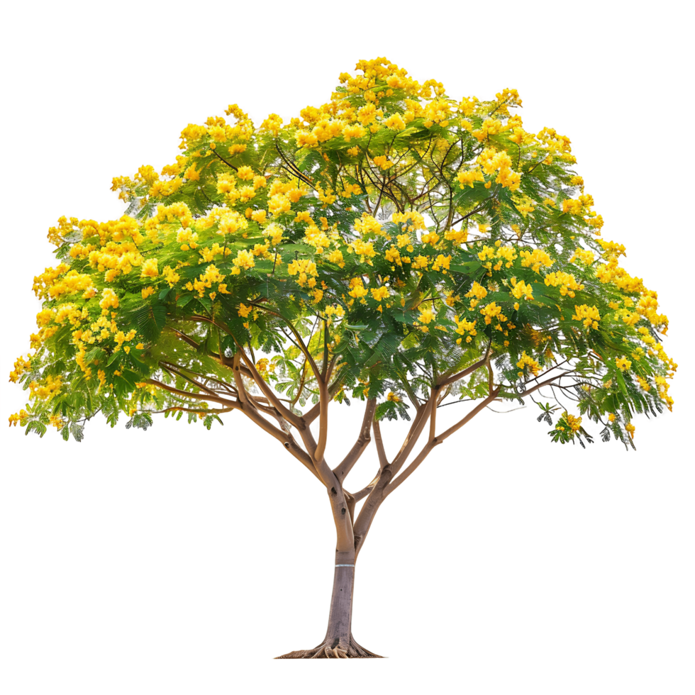 Caesalpinia Ferrea Tree Isolated on Transparent Cutout png