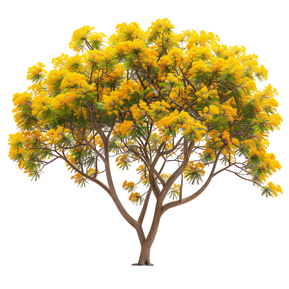 Caesalpinia Ferrea Tree with Transparent Background Cutout png