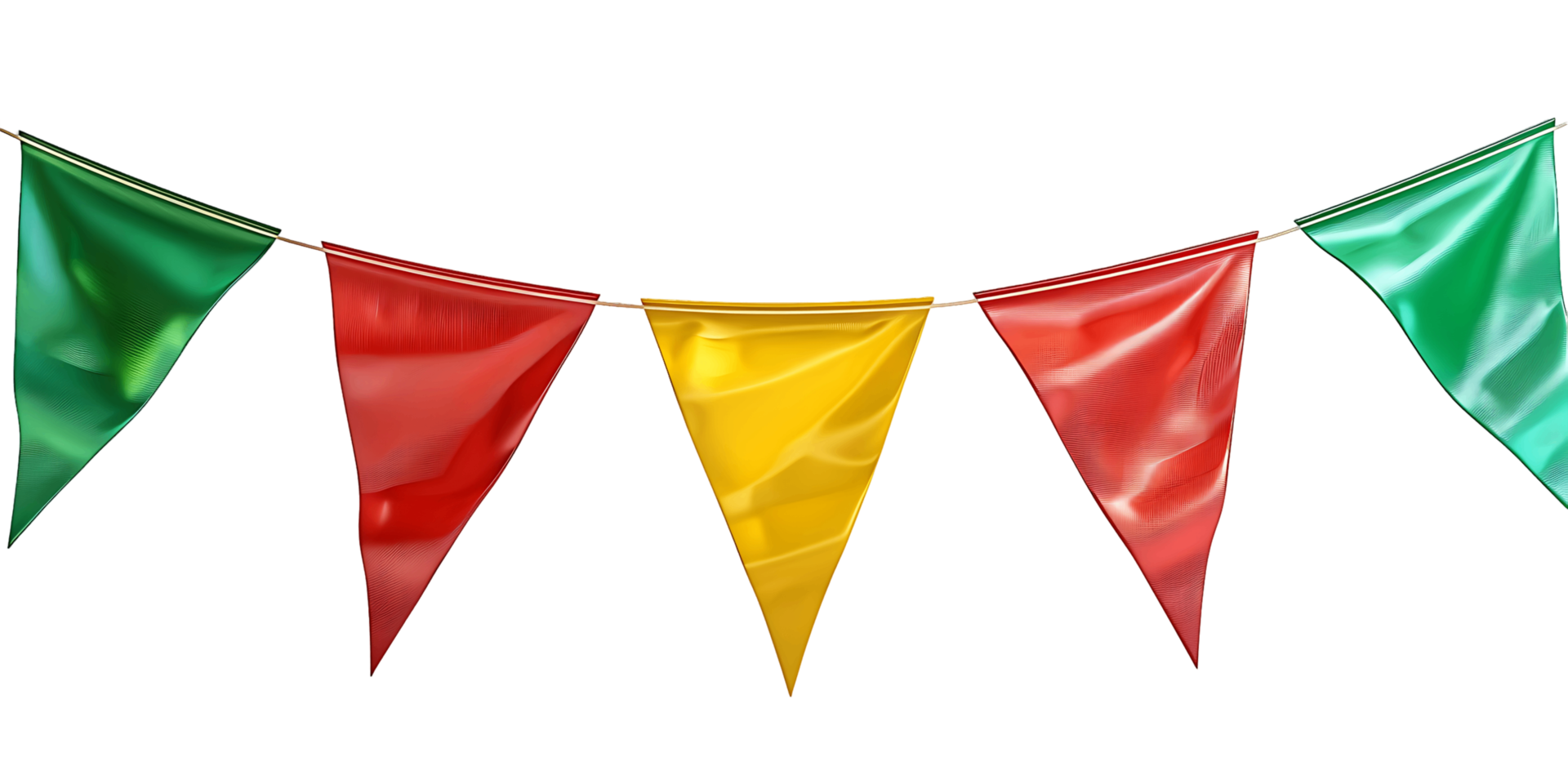 Cutout Party Flags in Green Yellow Red png