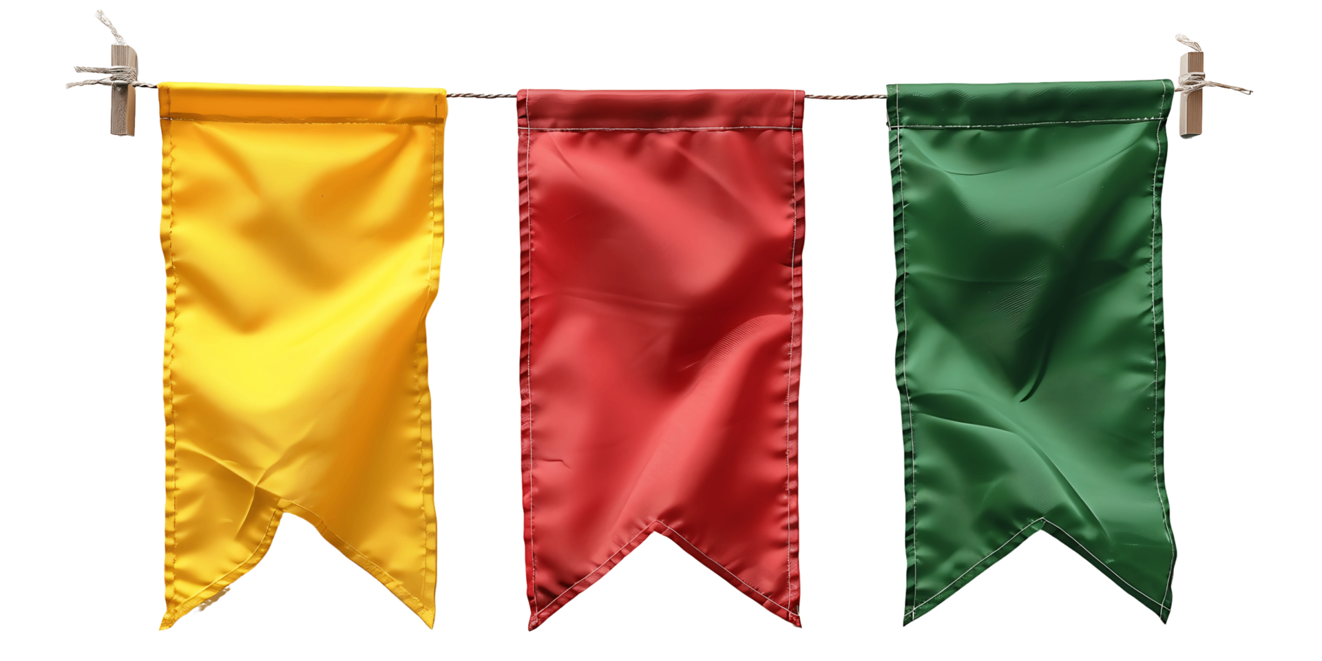 Party Ribbon in Green Yellow Red png