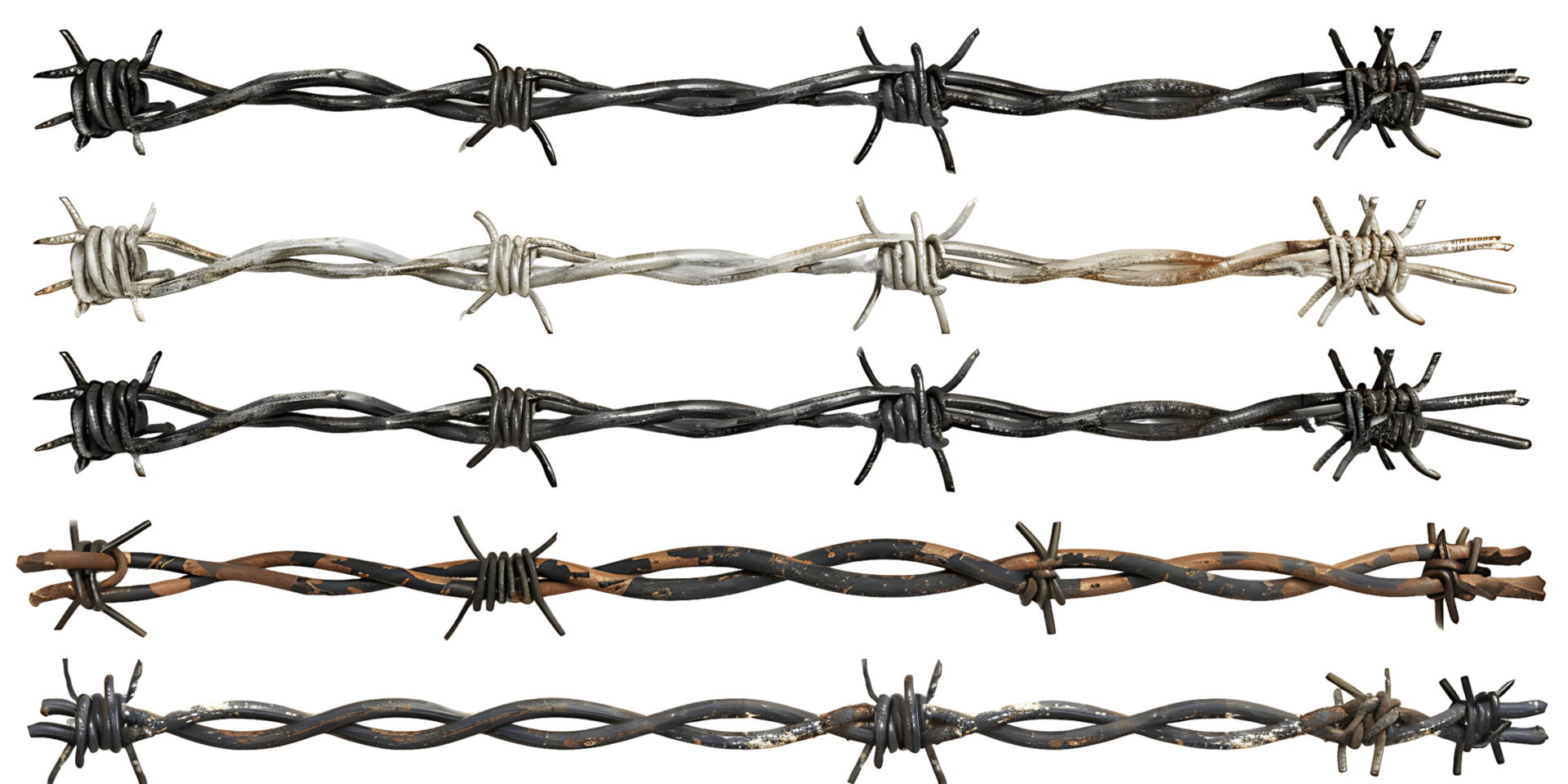 Isolated Barbed Wire Fence on transparent png