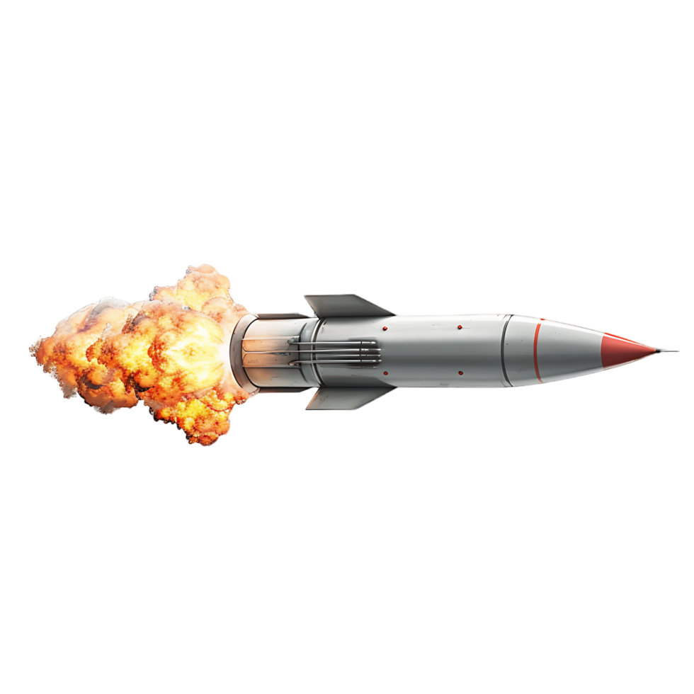Transparent Background Missile with Fire png