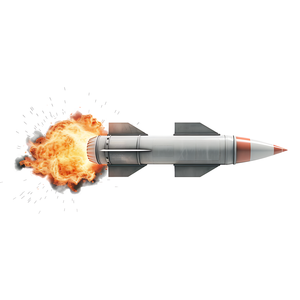 Isolated Rocket with Flames png