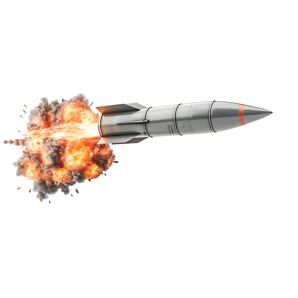Transparent Missile with Flame Trail png