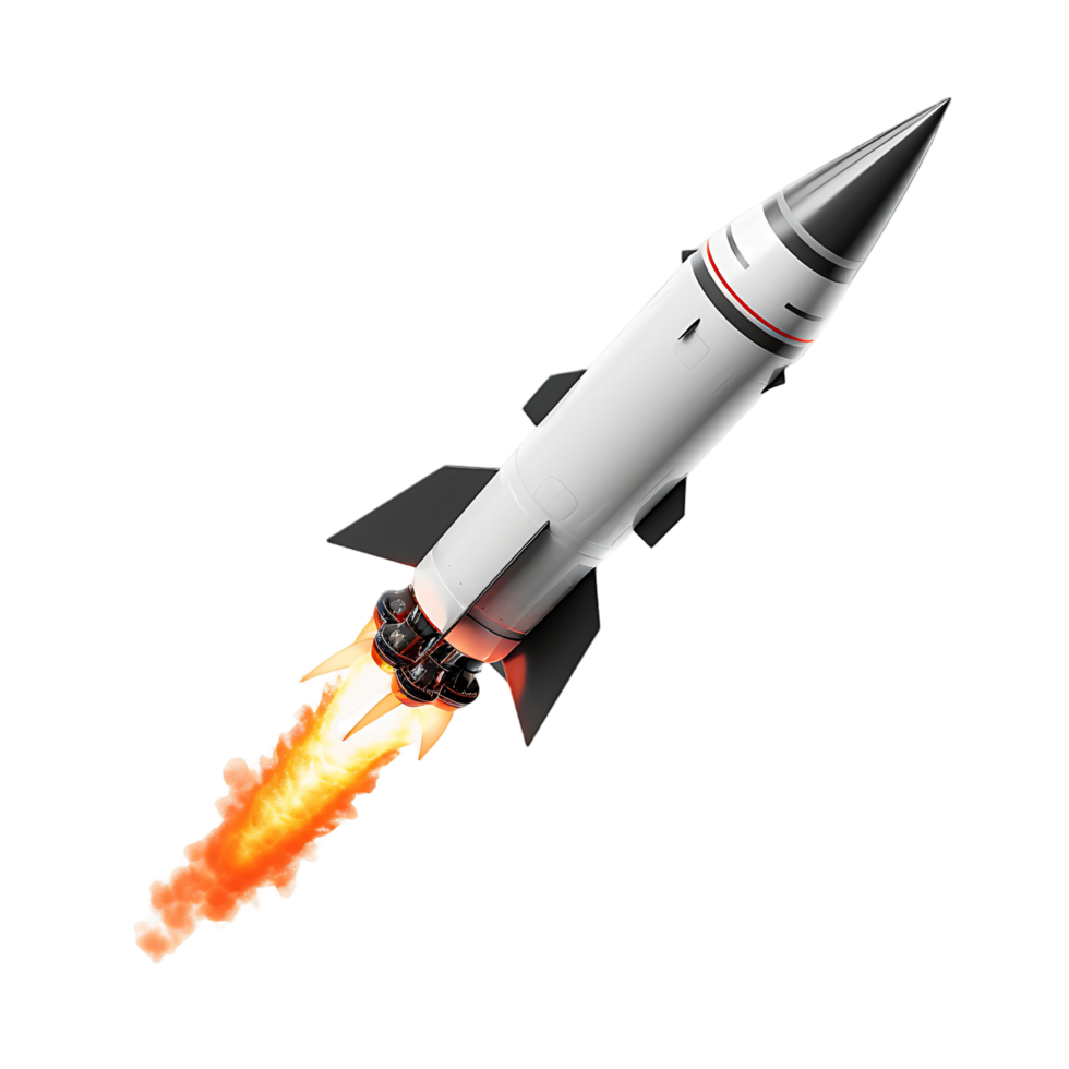 Isolated Rocket Fire Trail png
