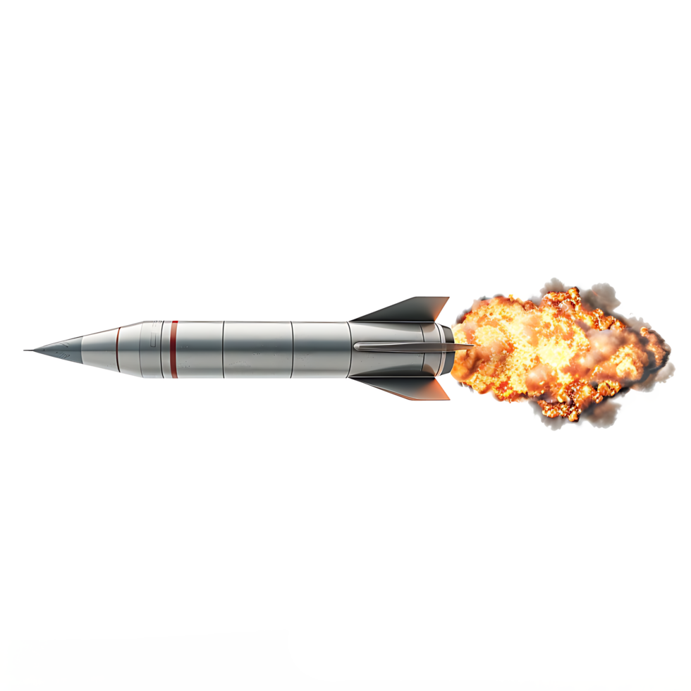 Missile with Flame Trail Isolated png
