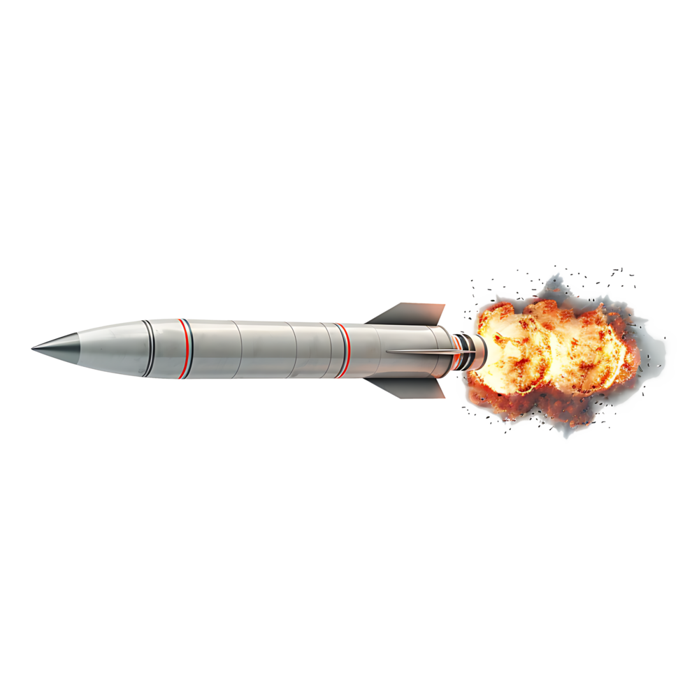 Transparent Missile Launch with Fire png