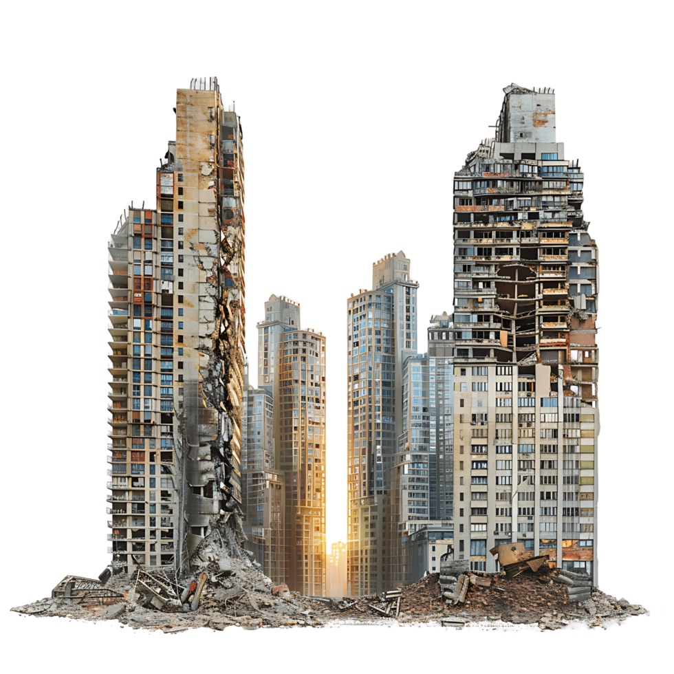 Ruined Skyscrapers Isolated png