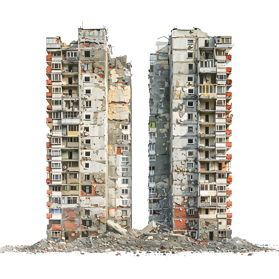 Isolated Skyscrapers in Ruins png