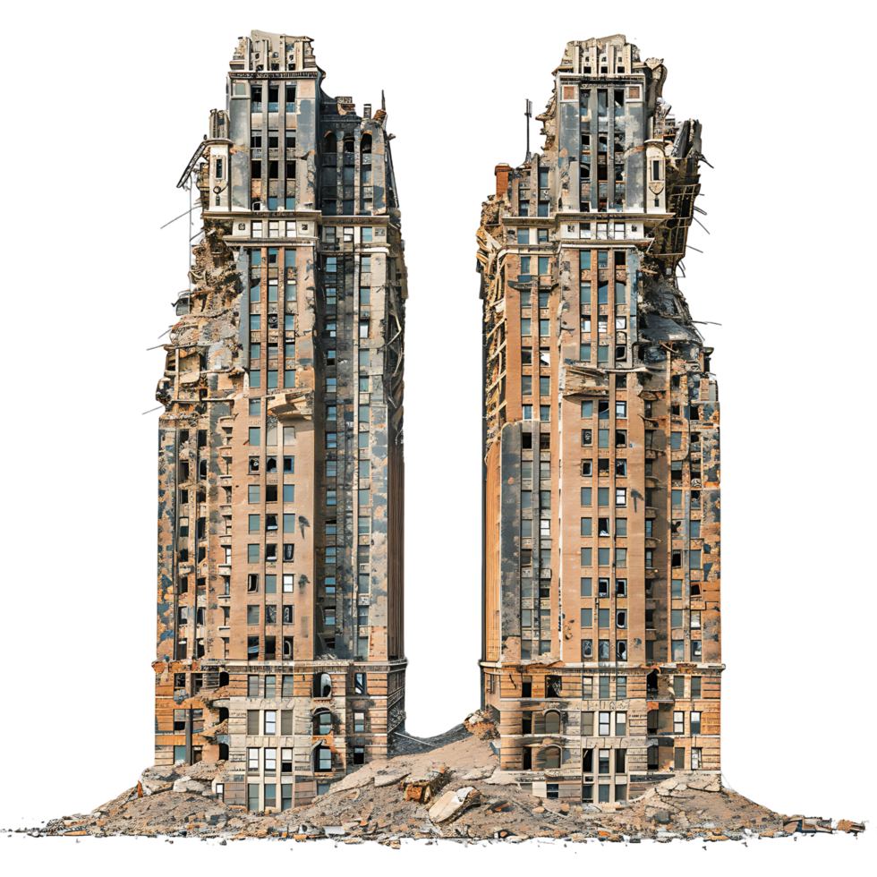 Isolated Ruined Metropolitan Area png