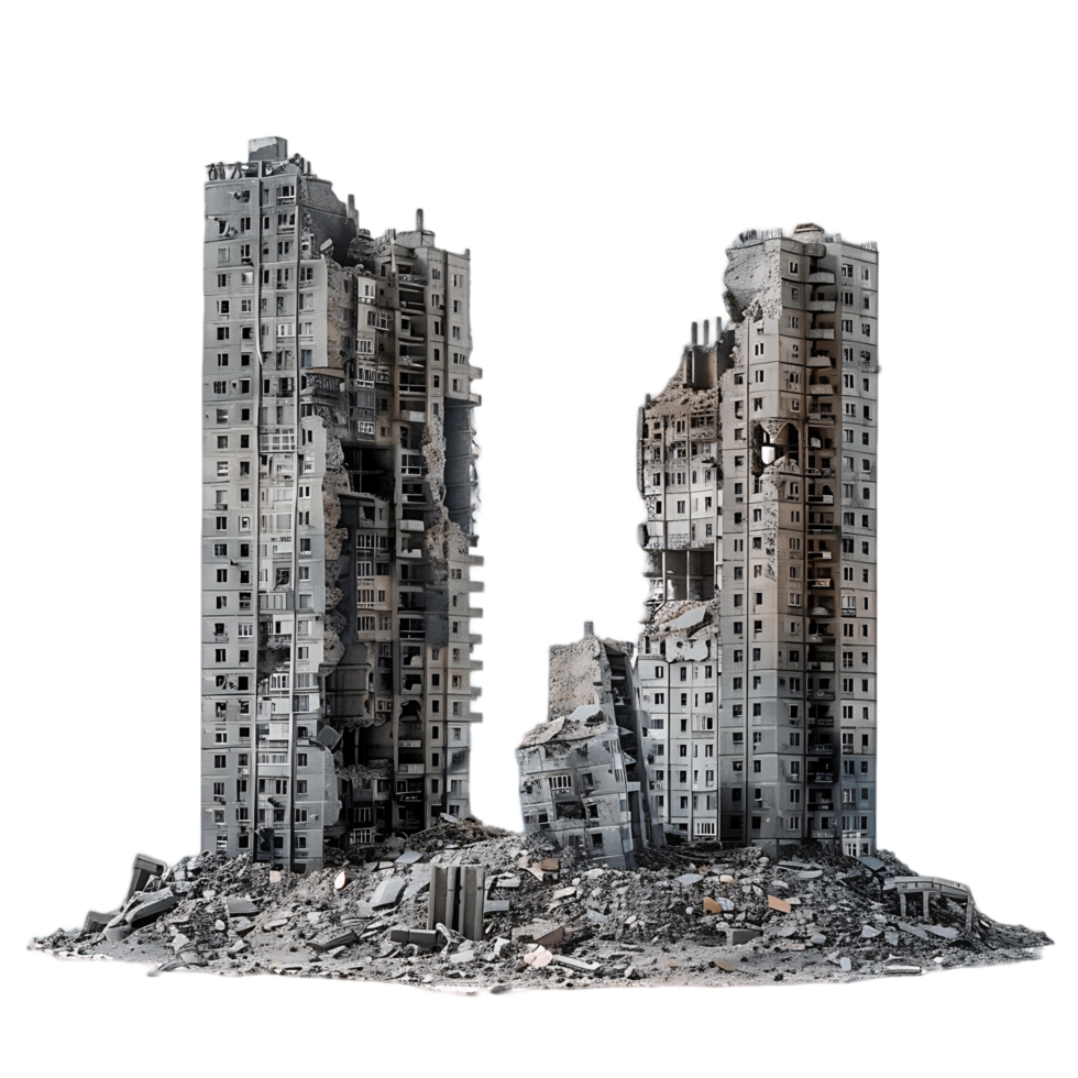 Isolated Ruined Architecture on Transparent png