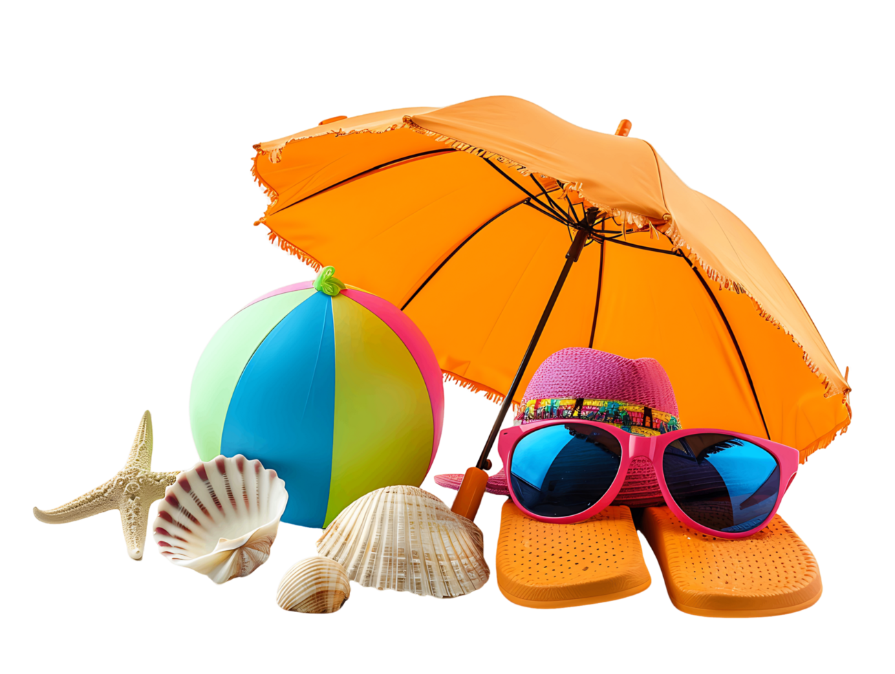 Set of Vacation Accessories for Summer png