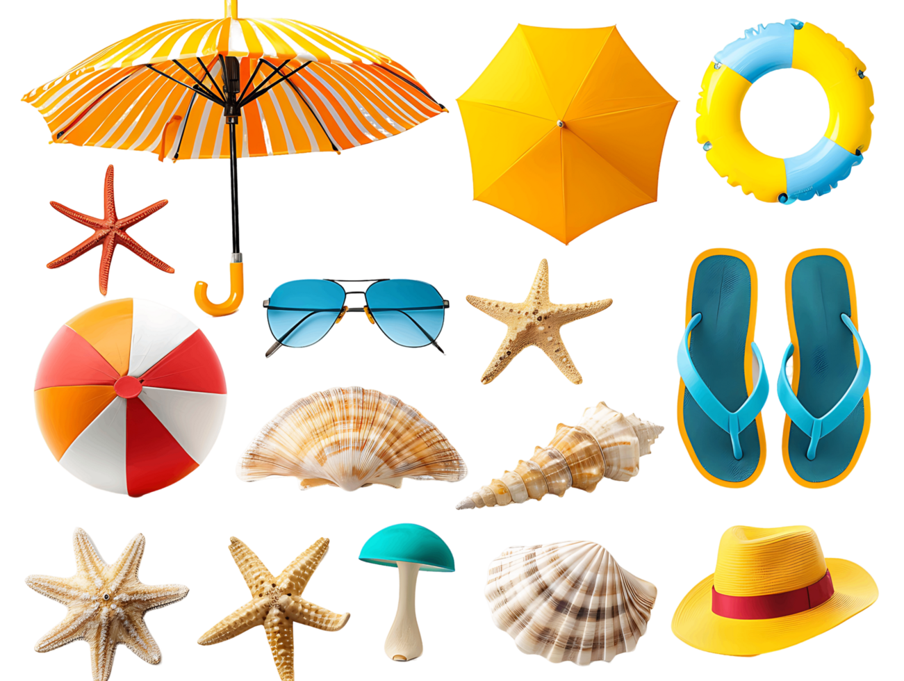 Summer Vacation Elements Isolated on Background png