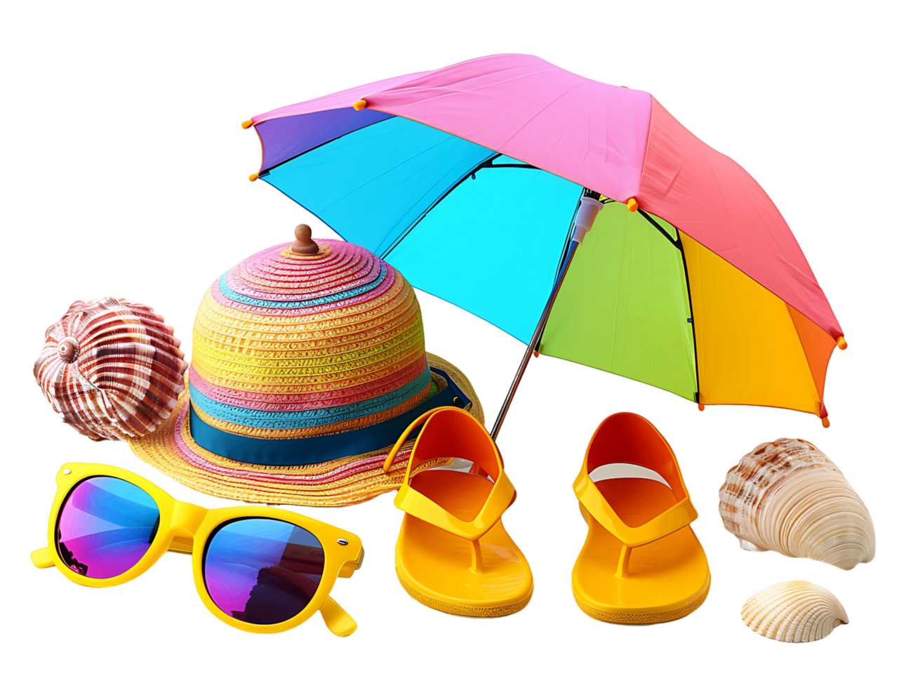 Isolated Beach Items for Relaxation png