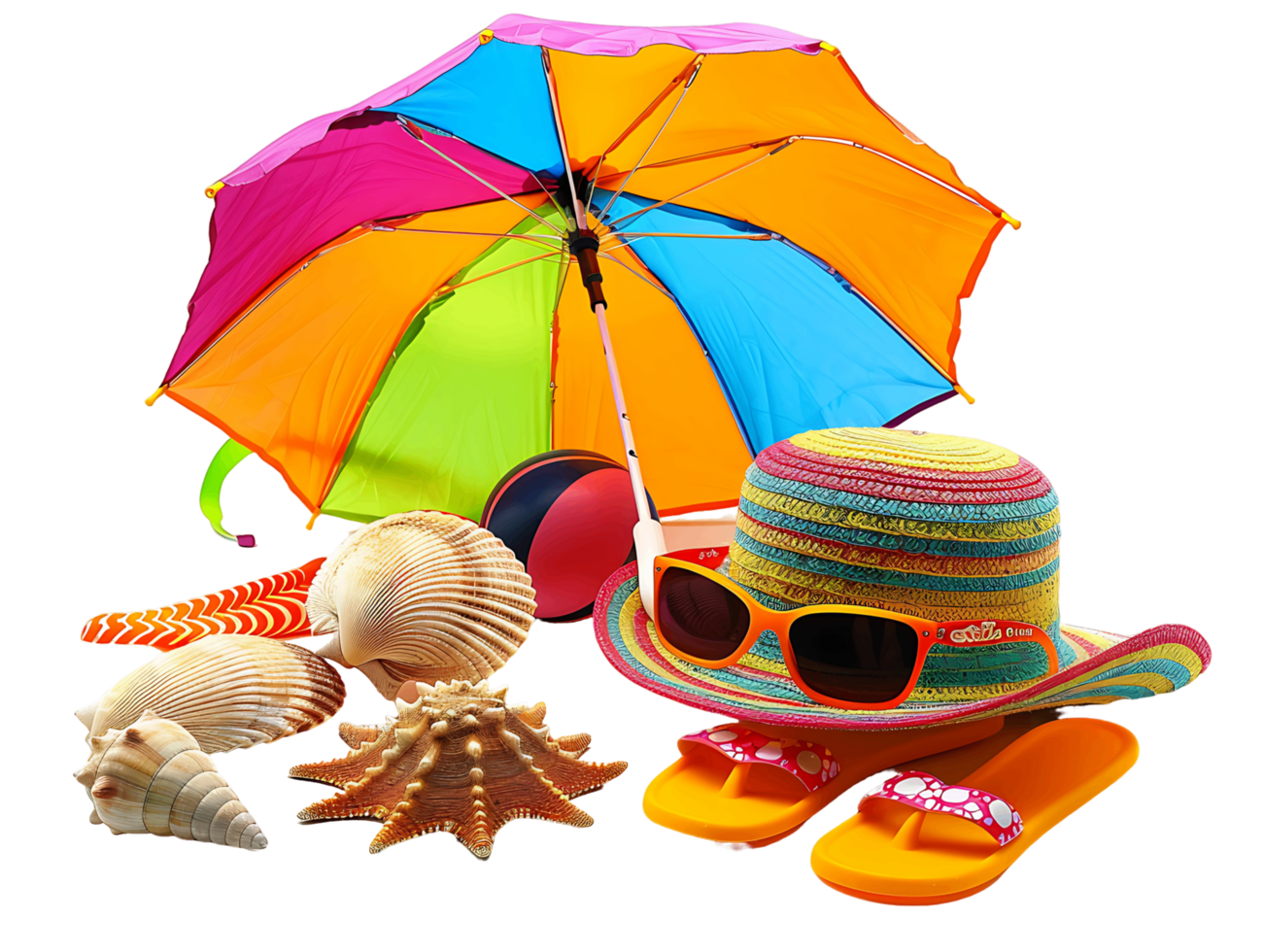 Summer Beach Gear Isolated on Transparent png