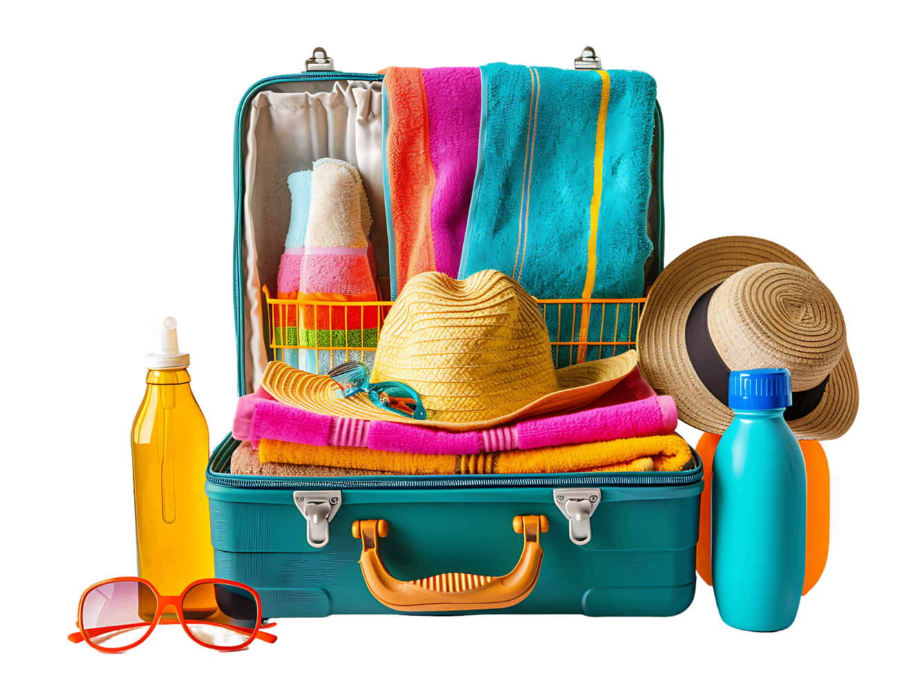 Transparent Background with Beach Vacation Items png