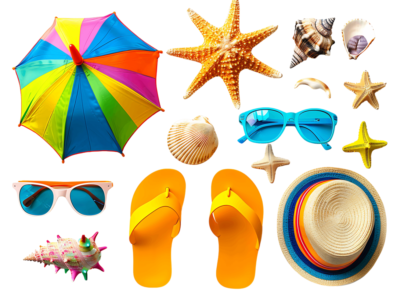 Isolated Summer Holiday Essentials png