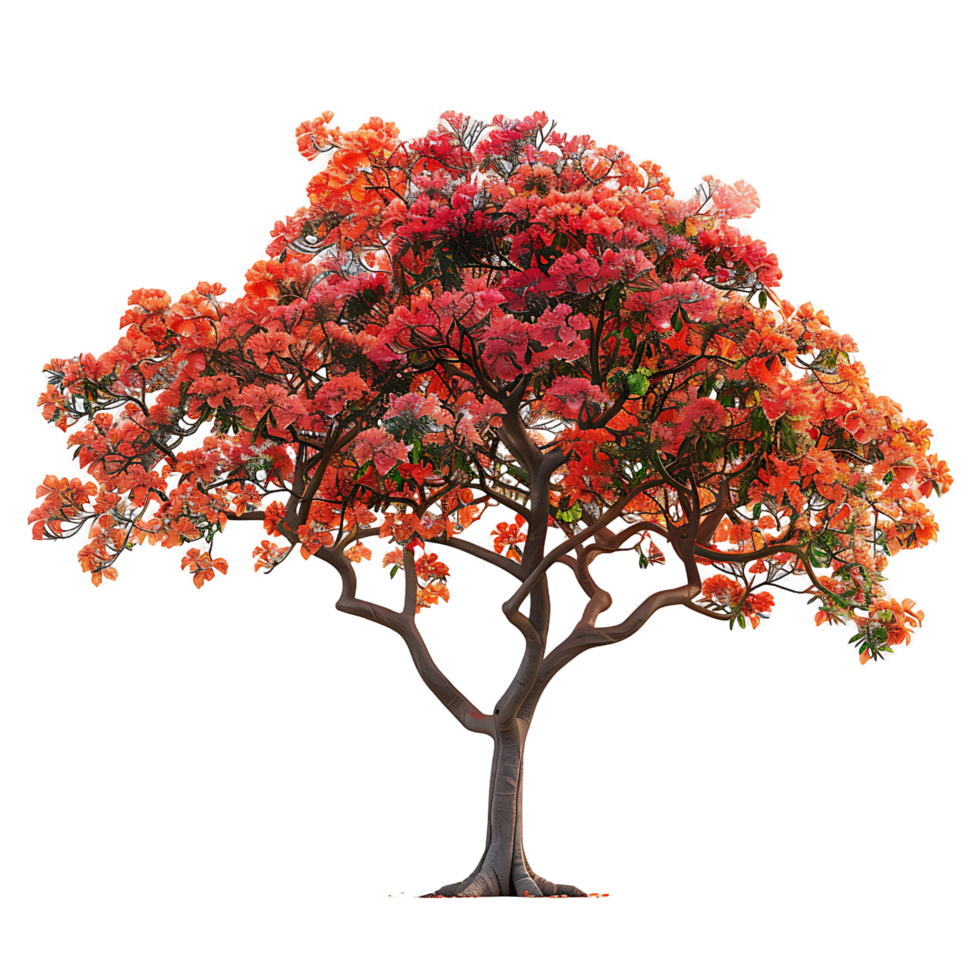 Delonix Regia Isolated on Transparent Background png