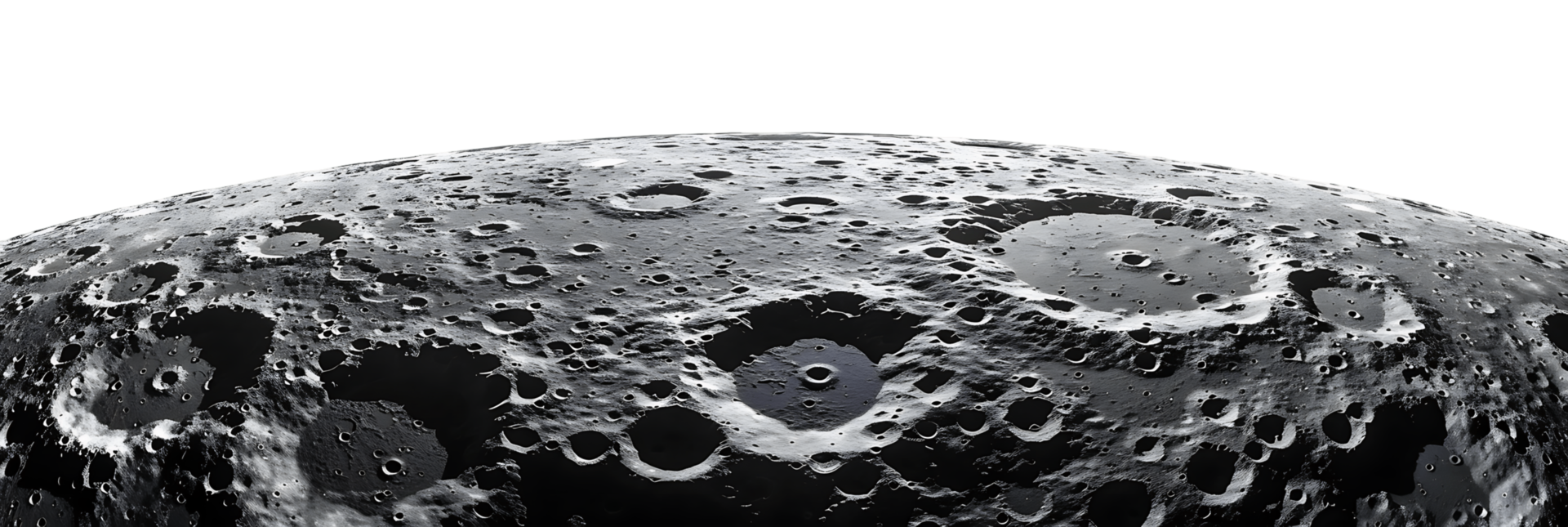 Surface of the Moon on Transparent Background png