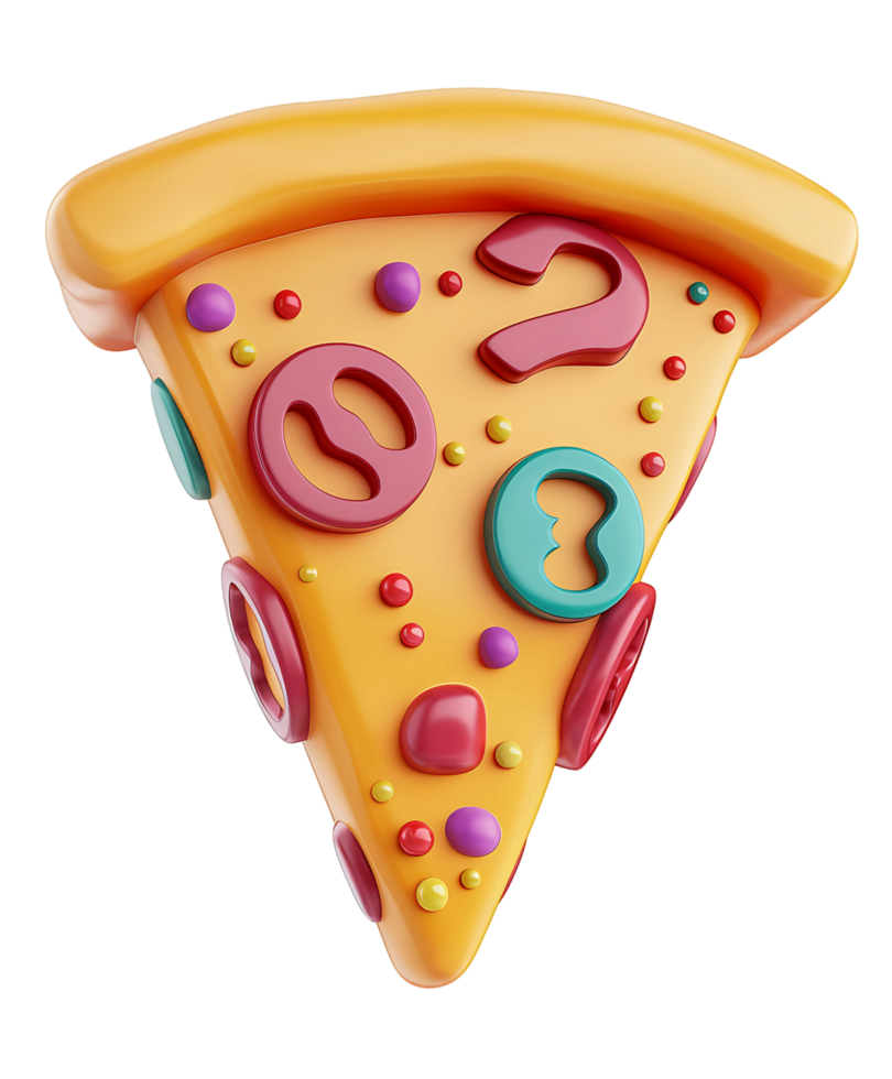Flying Pizza Slice 3D Render png