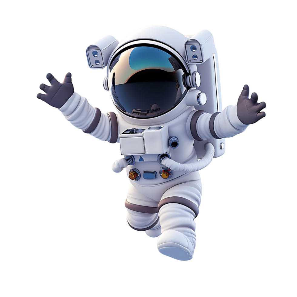 3D Cute Space Character on Transparent png